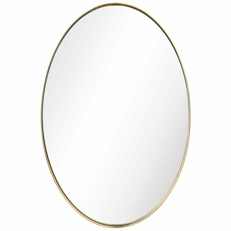 EMPIRE ART DIRECT Ultra Brushed Gold Stainless Steel Oval Wall Mirror PSM-50105-2436O